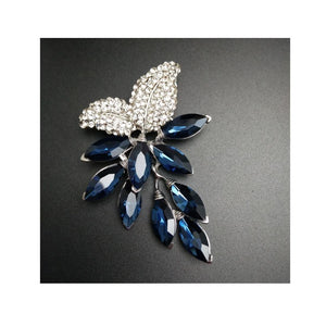 Charles William Premium Brooch Silver Blue Stones Fashion Costume Jewellery Dress Flower Brooches