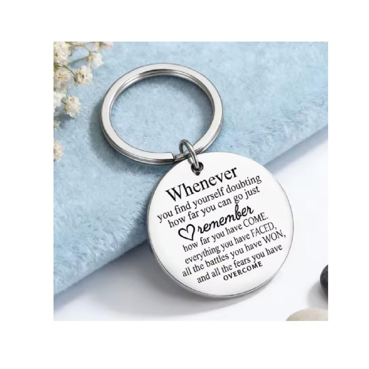 Overcame So Much Novelty Personal Keyring Keychain Gift Strength Growth Motivation