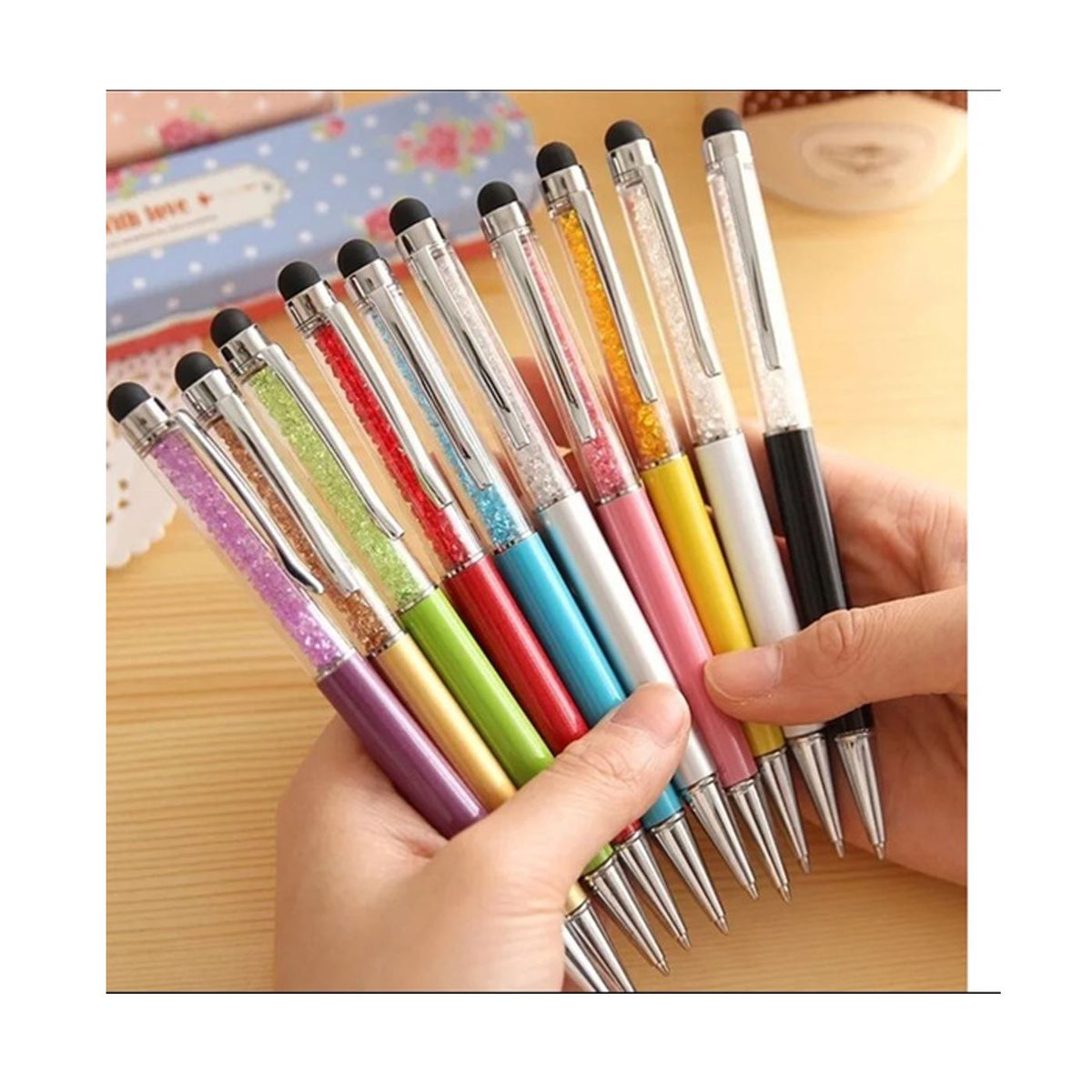Ball Point Gift Pen With Real Crystal Elements Black Ink