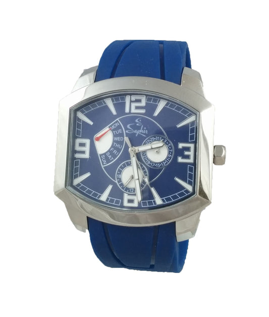 Saphir Mens Blue Watch High Quality Movement Exclusive UK Seller RRP £199 BNIB