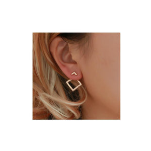 Charles William Unique Behind Ear Gold Square Shape Earring Fashion Jewellery Girls Teens Ear Ring