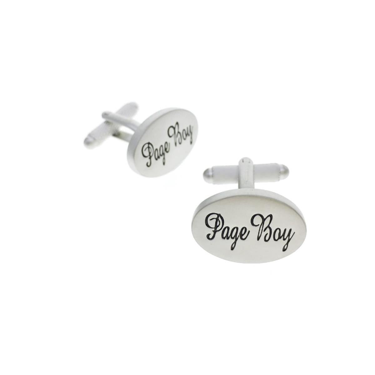 Charles William Silver Page Boy Present Cuffflinks Wedding Bride Groom Oval Cufflink