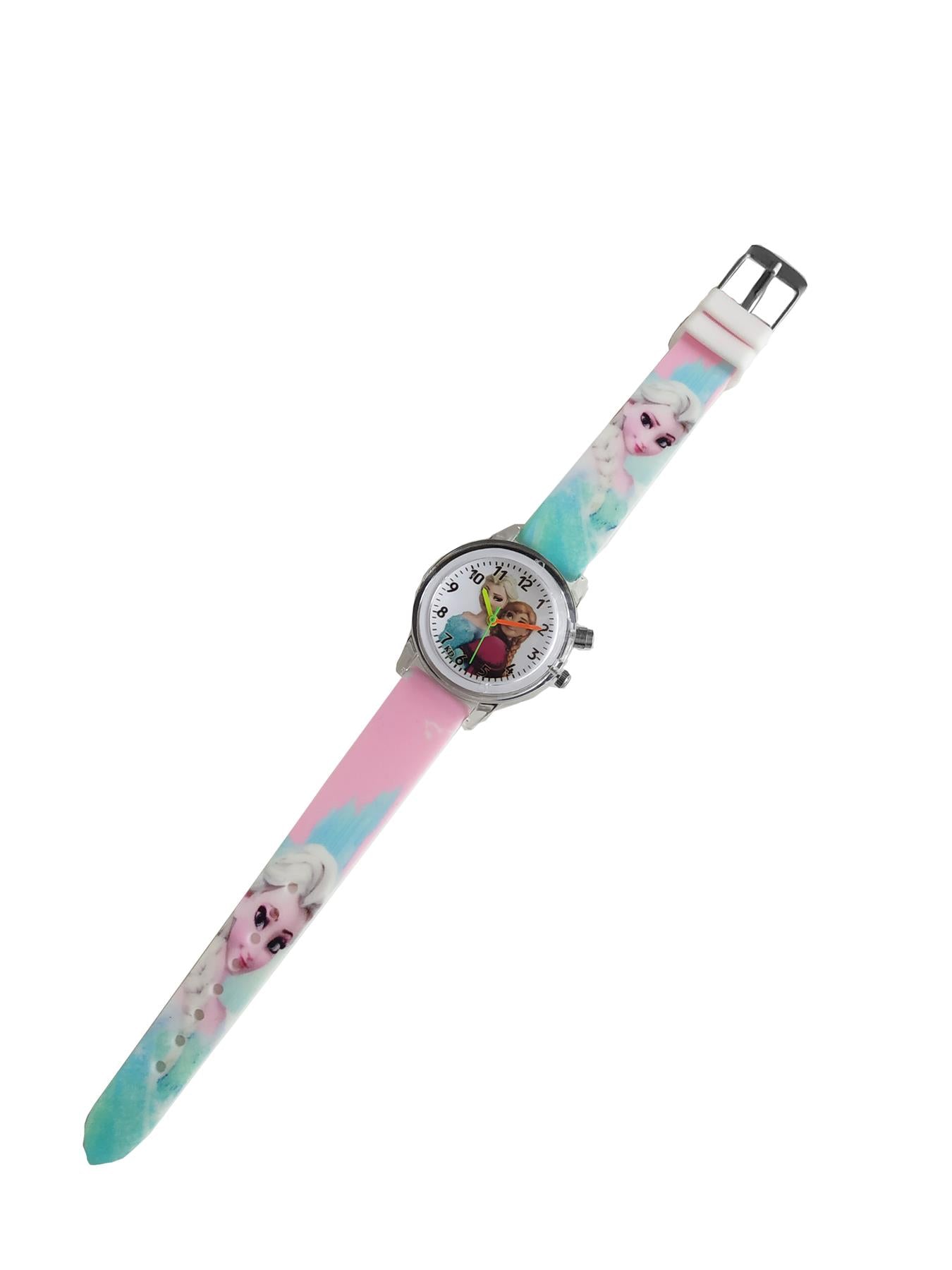 Cute Light Pink Princess Queen Watch FLASHING LIGHTS Numbers Child Watches Easy Time