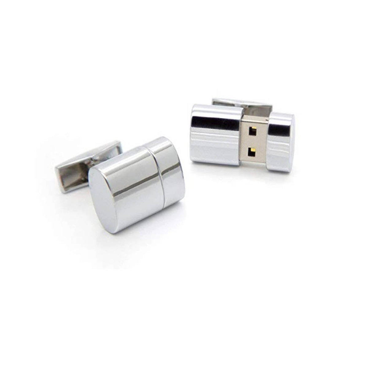 Working 16gb USB Flashdrive Memory Cufflinks Silver Round Novelty Gift