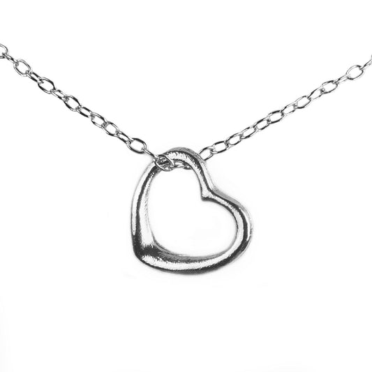 Charles William Six Pack Simple Silver Heart Love Pendant Necklace