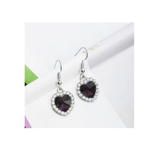 Dark Purple Heart of the Ocean Earring