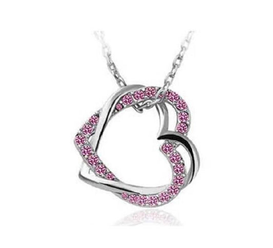 Silver Heart Jewellery Charles William Pink Necklace