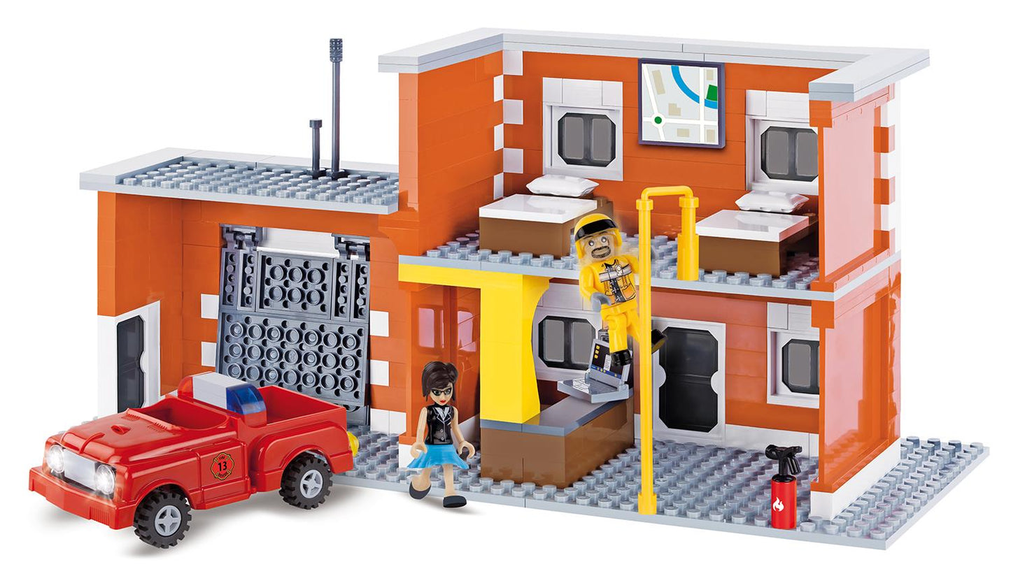 Cobi Fire Station With Patrol Vehicle Building Blocks Bricks For Kids 330 Piece Compatible Age 5+