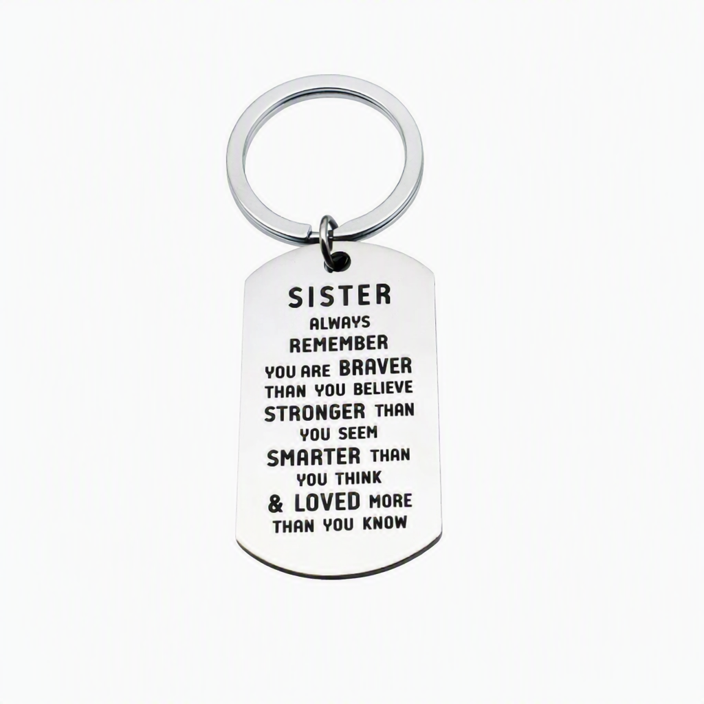 Brave Sibling Keyring Keychain Personal Message Gift Brother Sister Celebrate Love