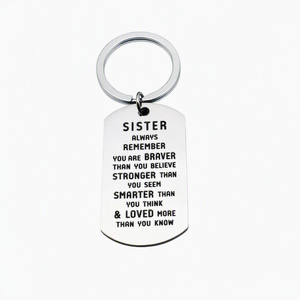 Brave Sibling Keyring Keychain Personal Message Gift Brother Sister Celebrate Love