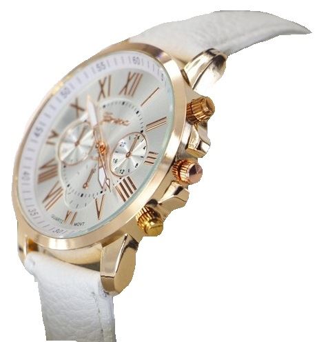 Ladies or Girls Analogue Sport Smart Rose Gold Watch in White