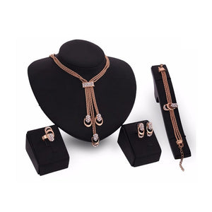 Beautiful Jewellery Set - Gold Pendant Earring Necklace and Ring