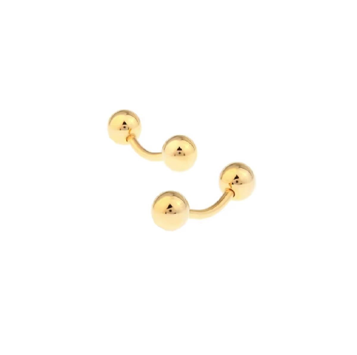 Charles William Luxury Stud Gold Cufflinks Ball Return Unique Gift