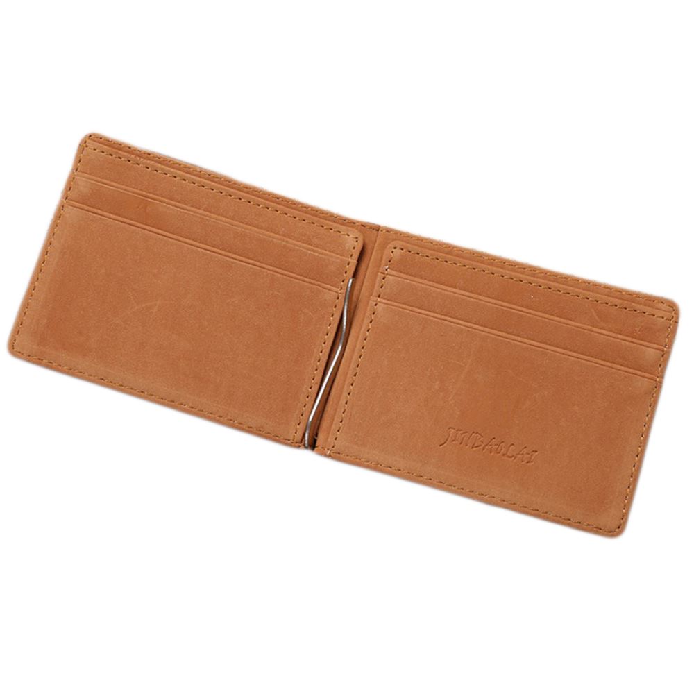 Money Clip Wallet 4cc Leather With Soft Brown Inside Material Unique And Quality