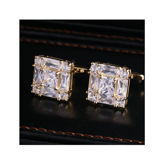 Charles William Cufflinks Crystal Gold Stunning Design Quick UK Delivery