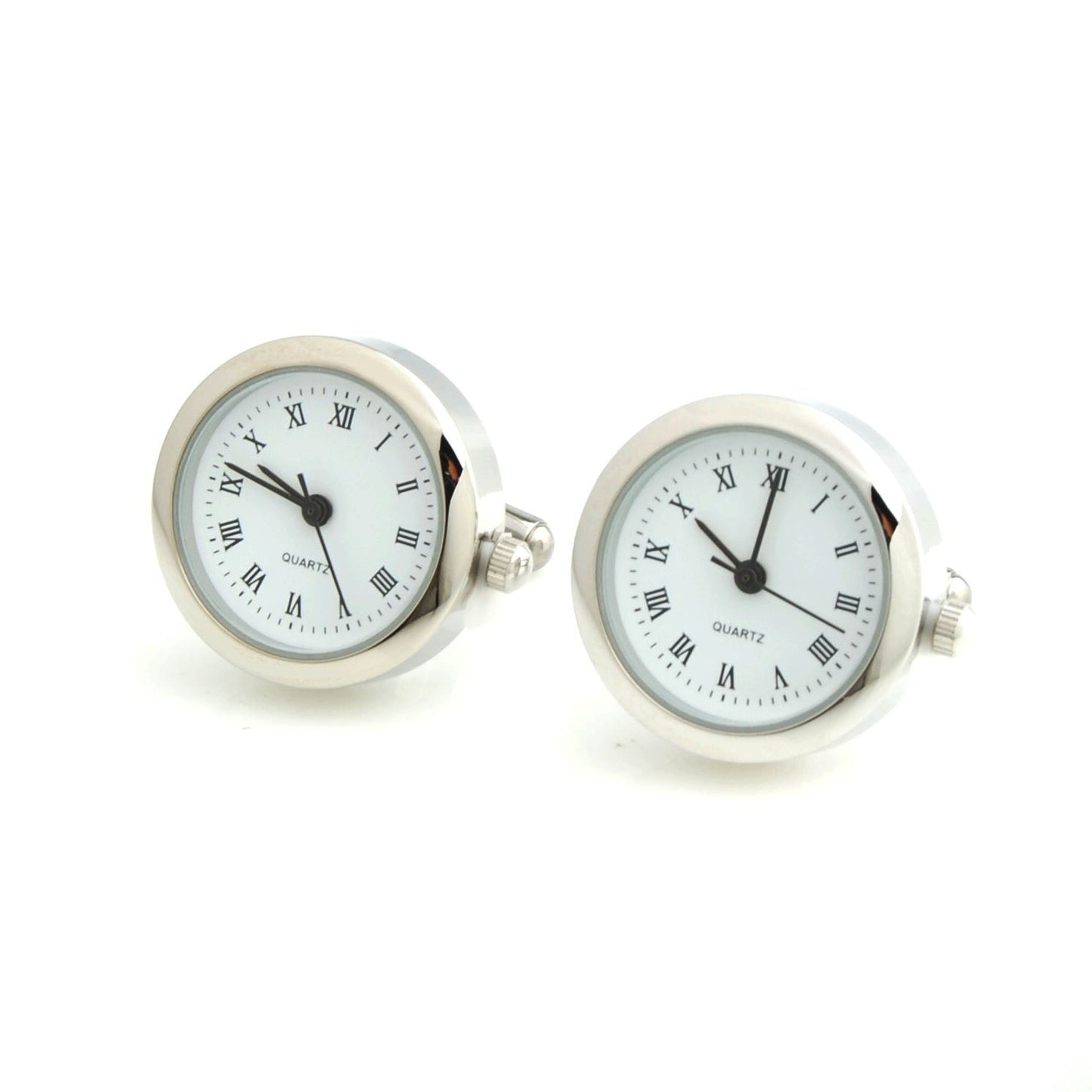 Charles William Clock Cufflinks Silver Watch Cufflink