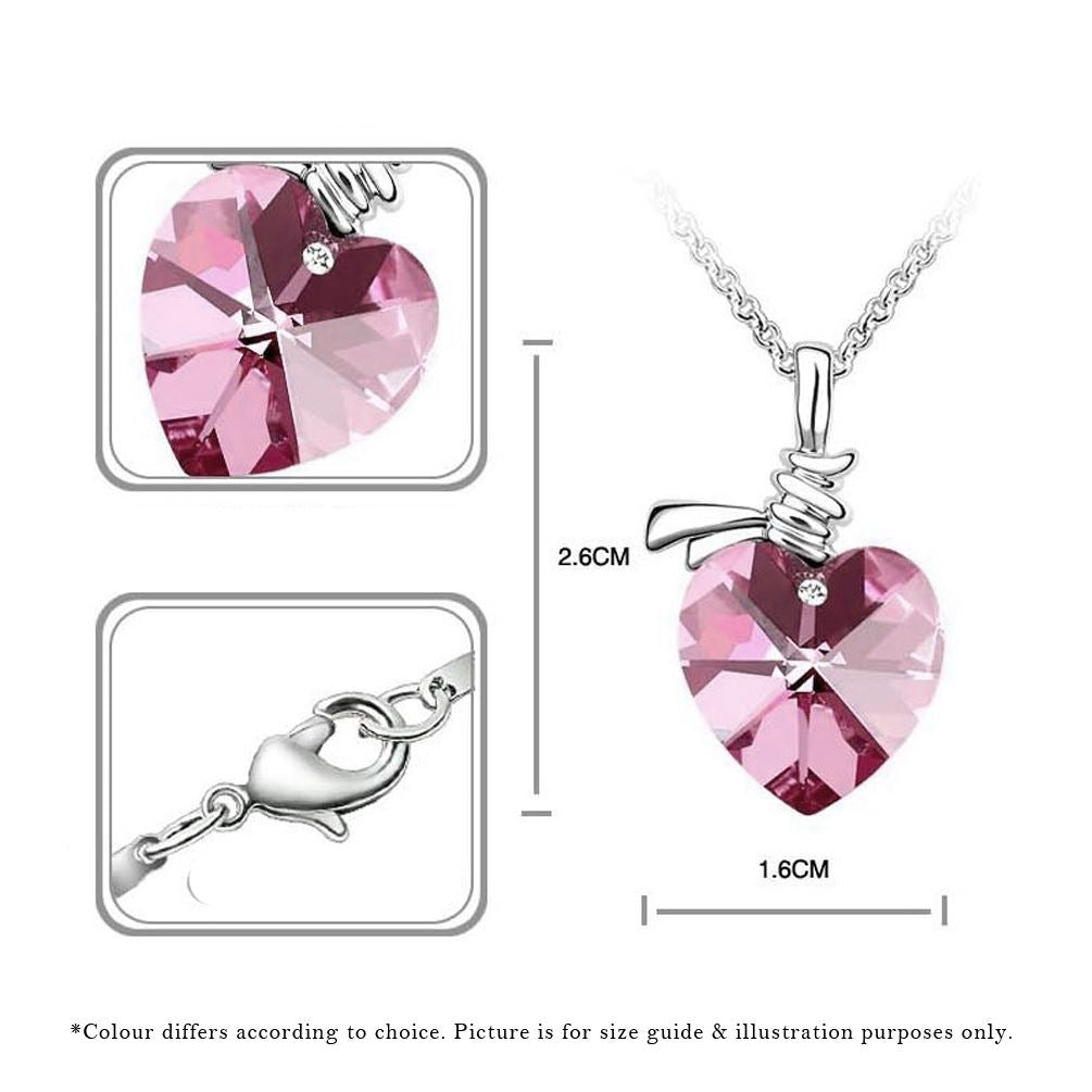 Charles William Love Heart Pendant Necklace Light Pink Jewellery