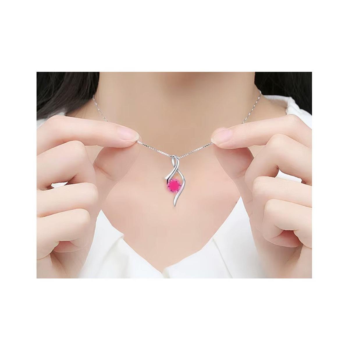 Silver Necklace Twirl Design Charles William Ladies Jewellery