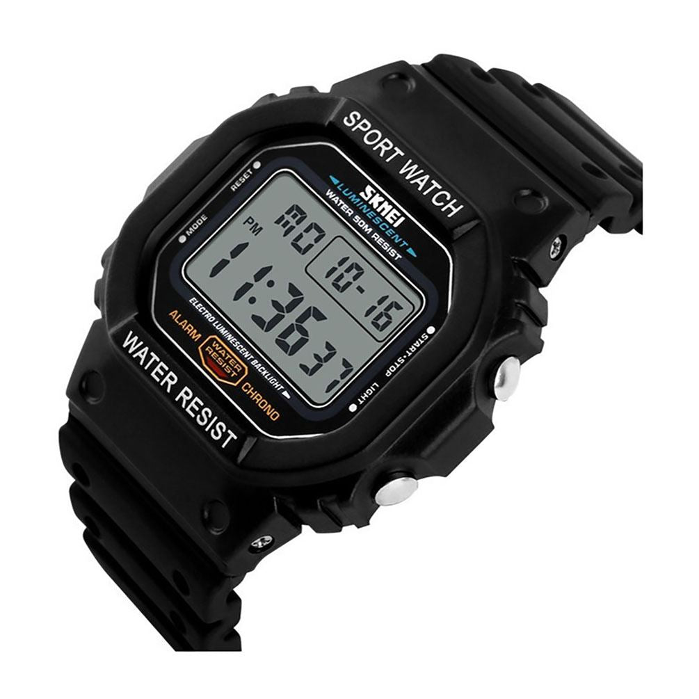 Large Display Digital Watch Resin Strap Stopwatch Alarm DG1134