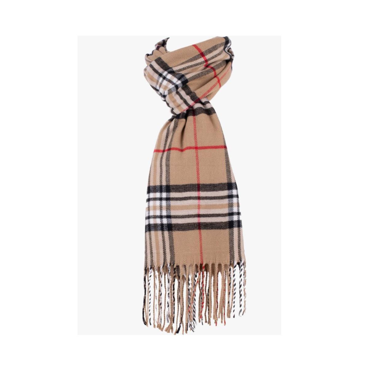 Soft Scarf Beige Striped Criss Cross Warm Gentle and Luxurious Shawl UK Stock