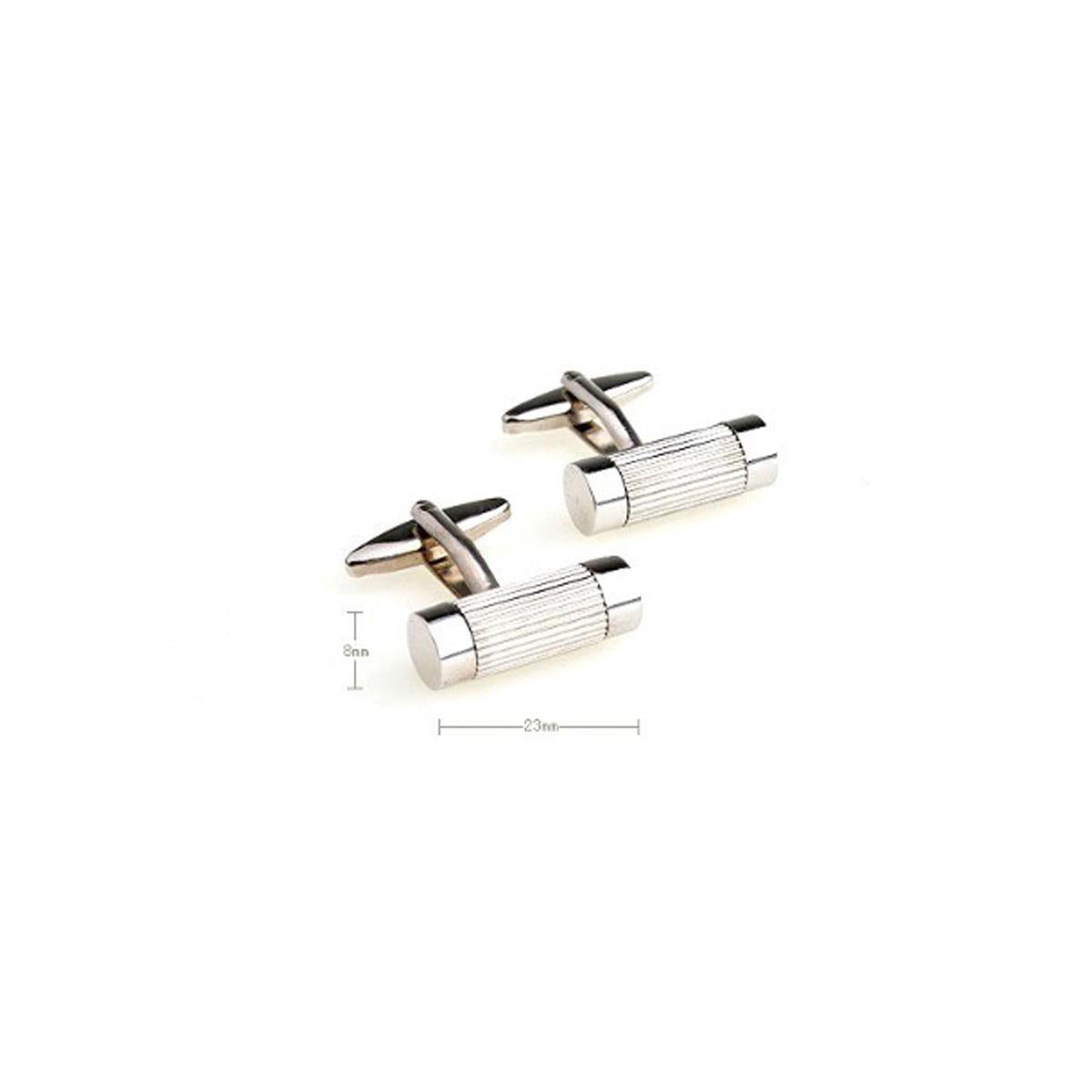 Charles William Silver Tone Stainless Steel Barrel Style Cufflinks With Rim Design Formal Wedding Business