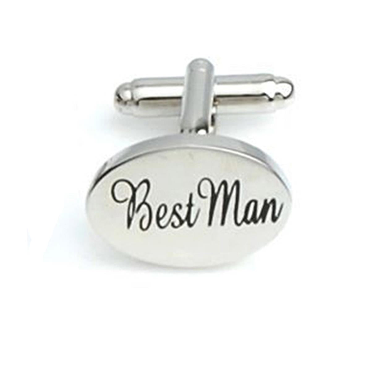 Charles William Silver Best Man Cuffflinks Wedding Party Friend Oval Cufflink Tuxedo Suit Shirt UK