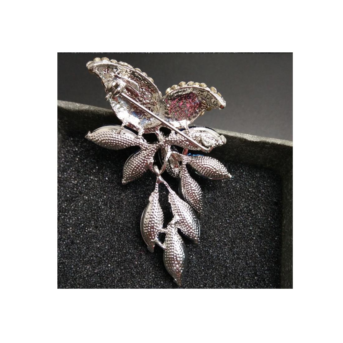 Charles William Premium Brooch Silver Blue Stones Fashion Costume Jewellery Dress Flower Brooches