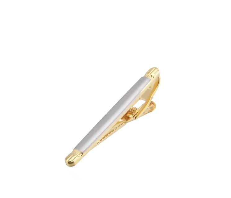 Luxury Silver Gold Tie Clip Premium Unique Design Formal Wear Wedding Suit Accessory