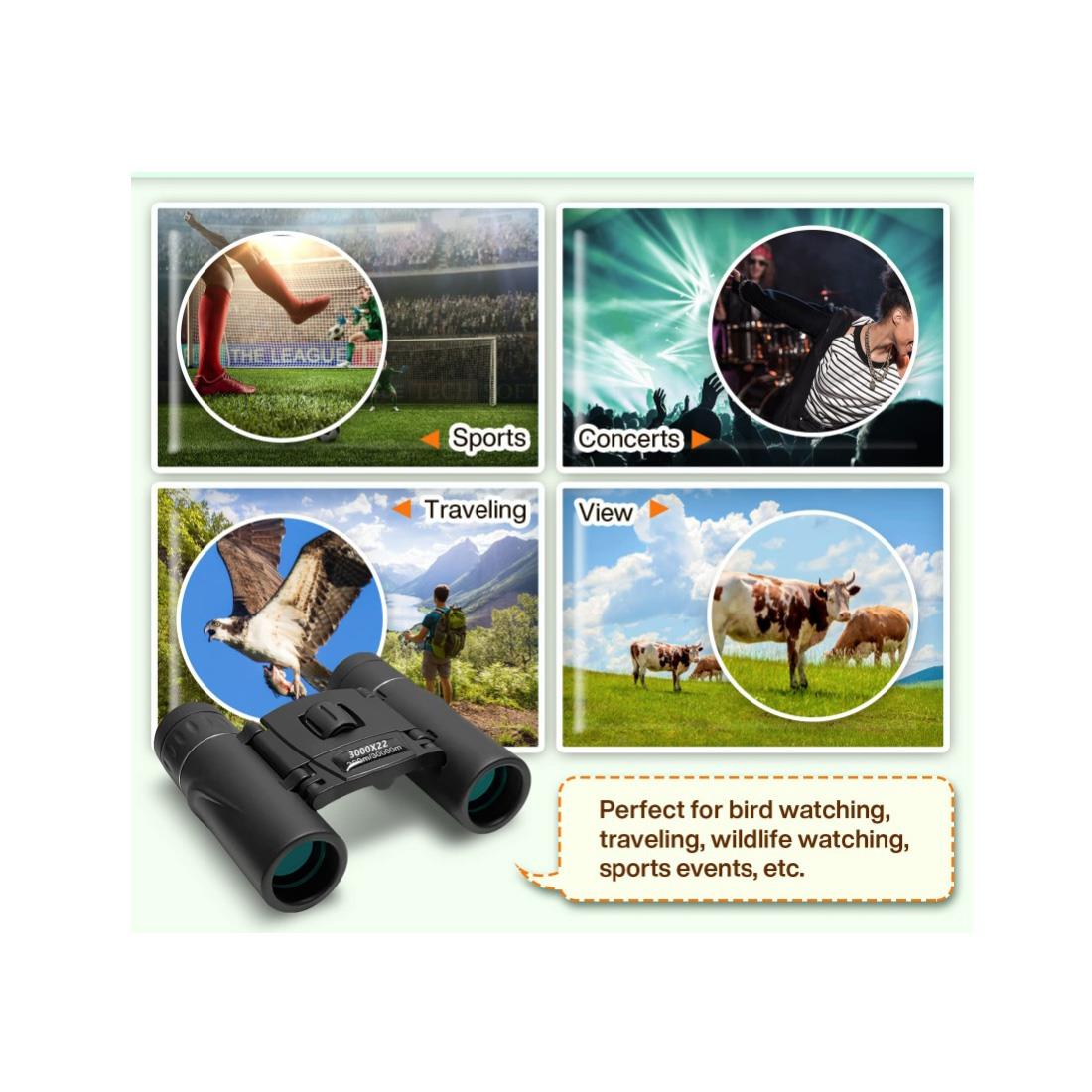 High Quality Binoculars 8 x 22 Magnification HD Lense FREE Pouch and Cloth