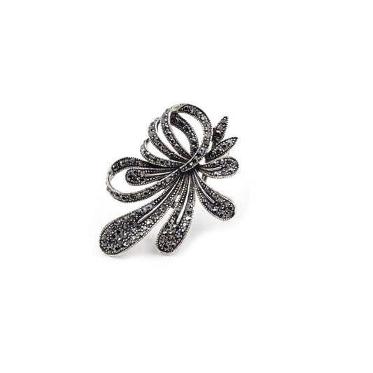 Charles William Stunning Brooch Silver Grey Stones Fashion Costume Jewellery Ladies Womans Girls