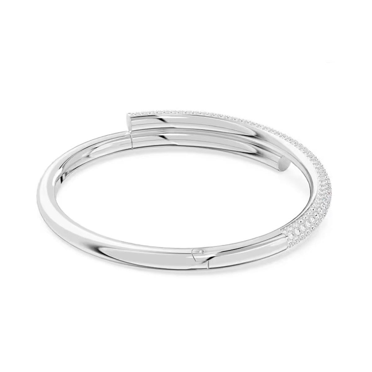 Silver Bangle Bracelet with Real Elements