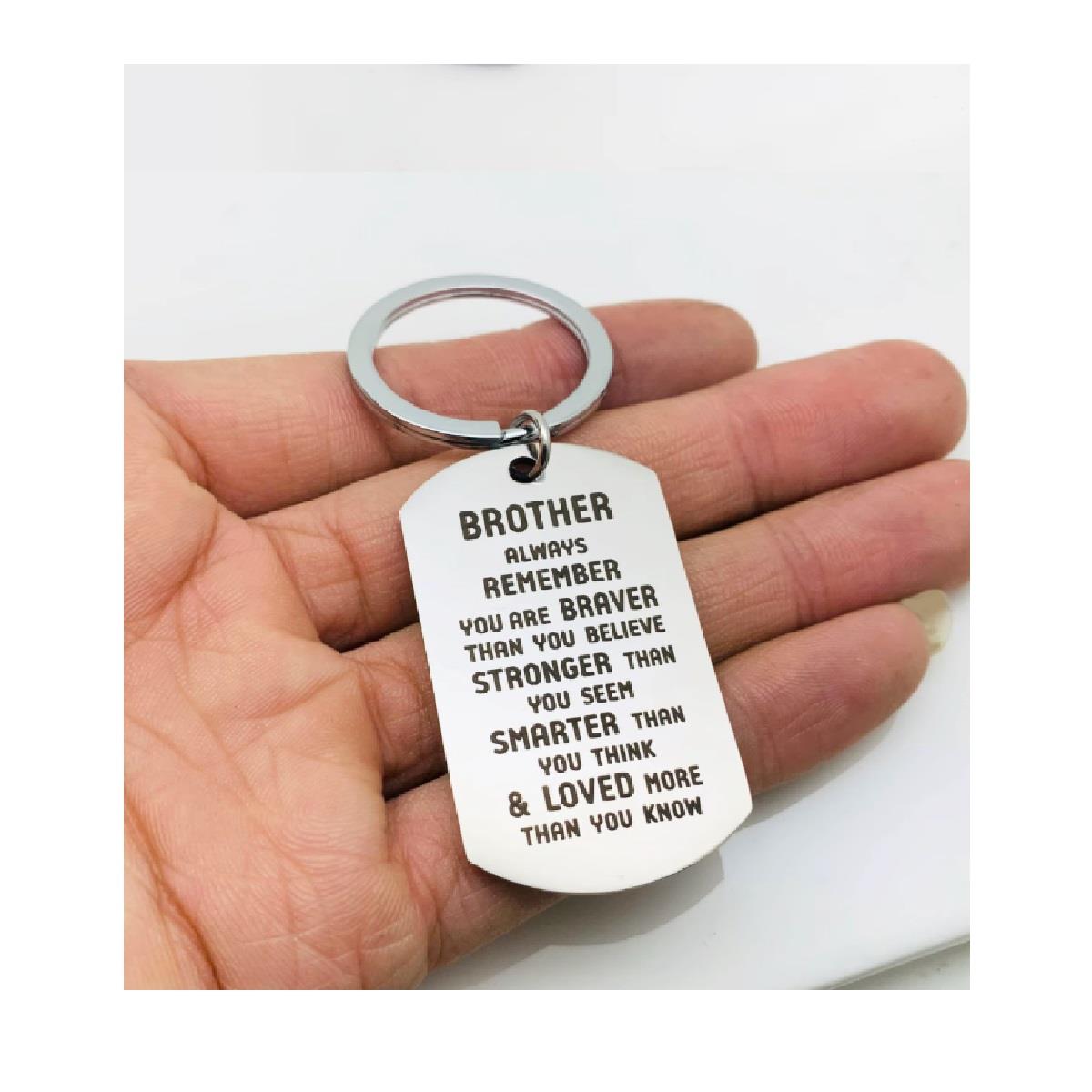 Brave Sibling Keyring Keychain Personal Message Gift Brother Sister Celebrate Love