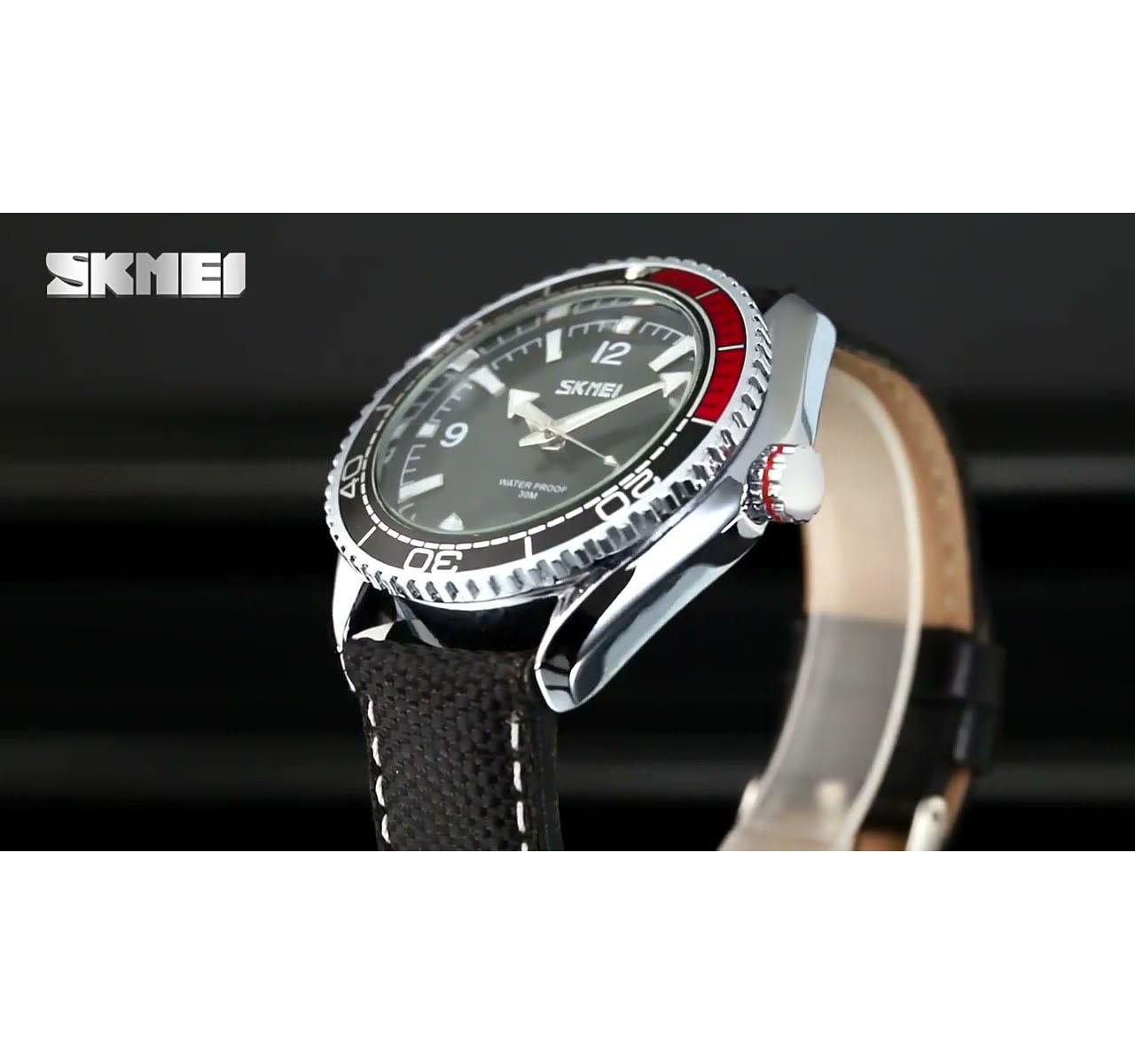 Clear Display Watch with Black Red Display and Date SK9291