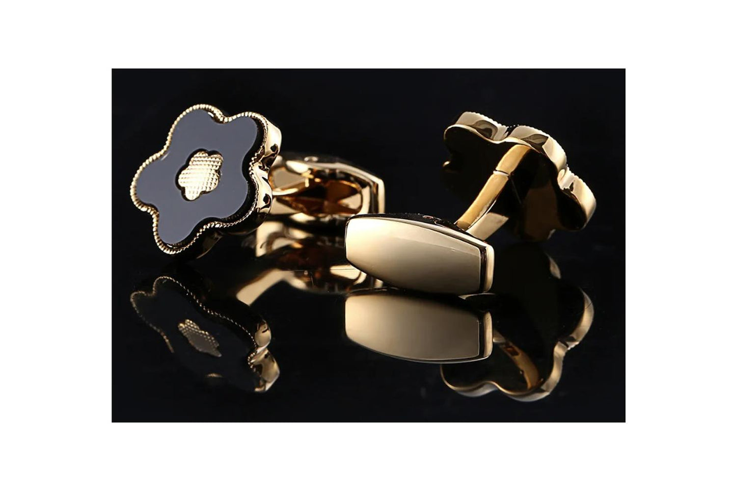 Luxury Gold Cufflinks Snowflake Flower Design Great Gift Elegant Present