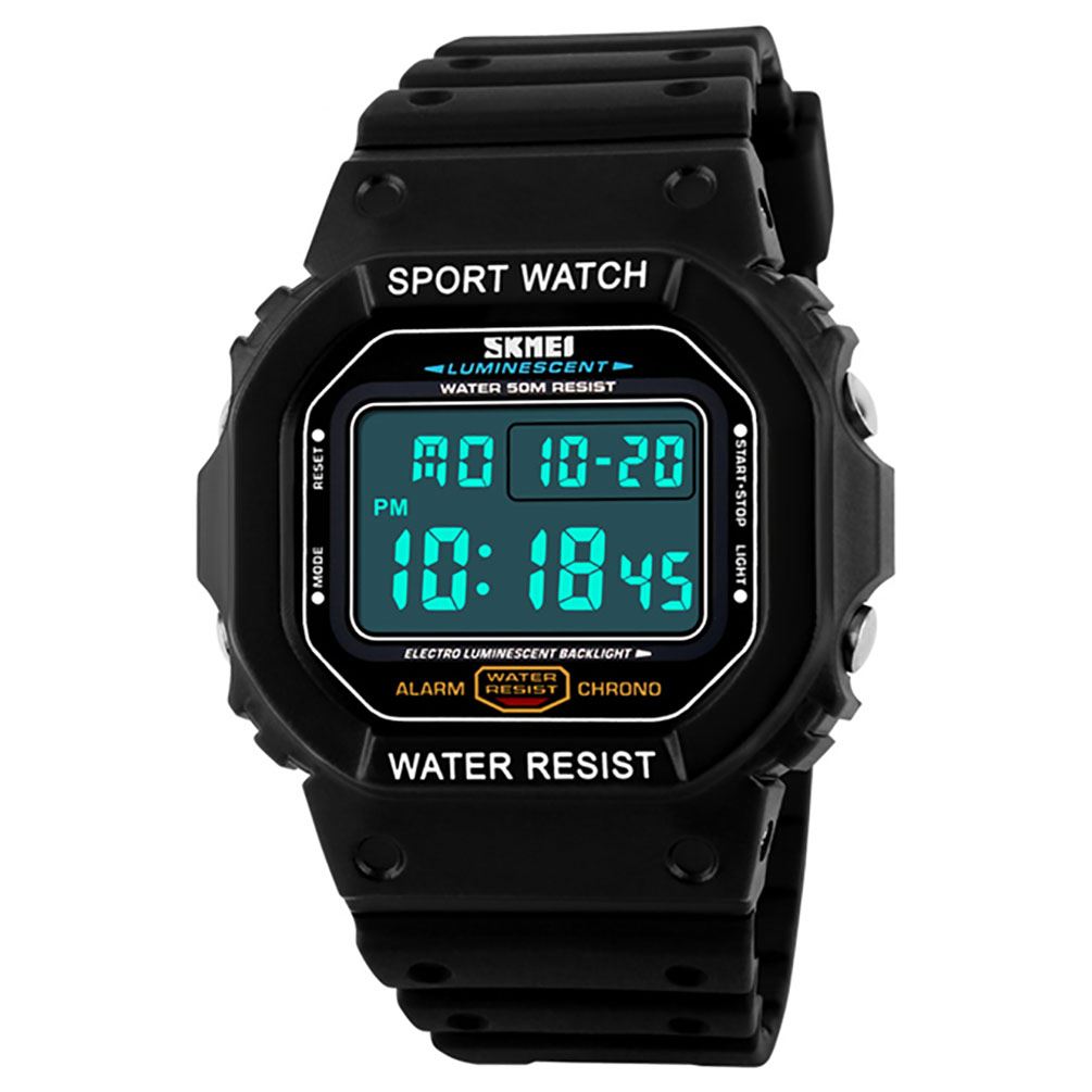 Large Display Digital Watch Resin Strap Stopwatch Alarm DG1134