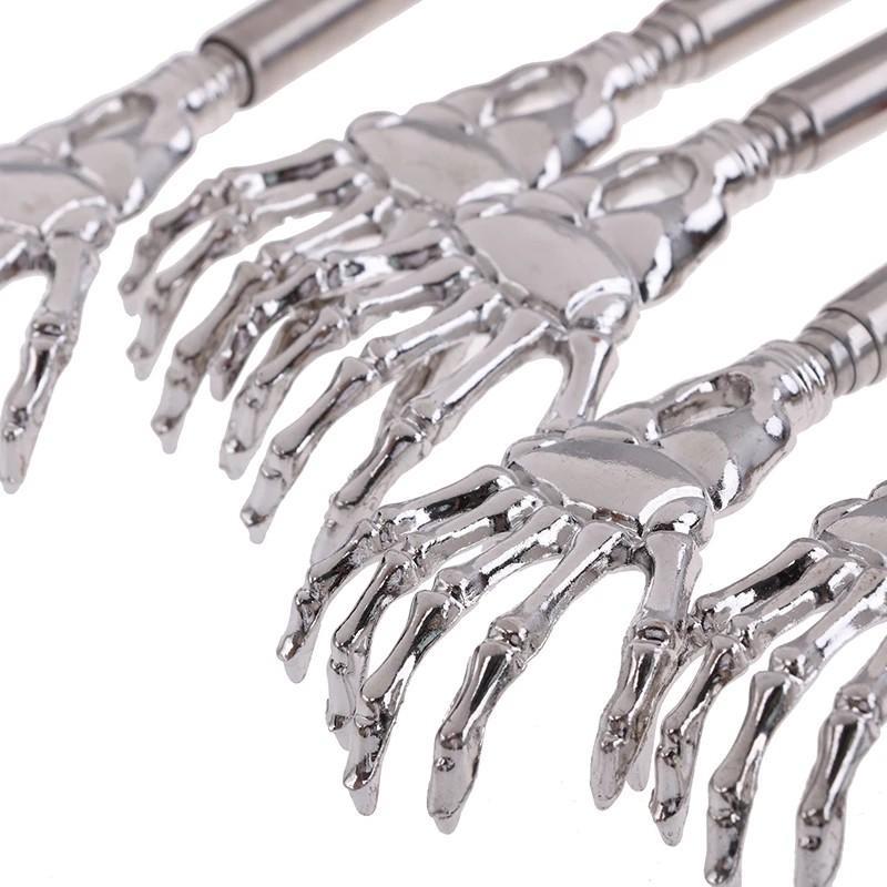 Skeleton Hand Back Scratcher with Long Reach Extendable Rubber Grip Arm