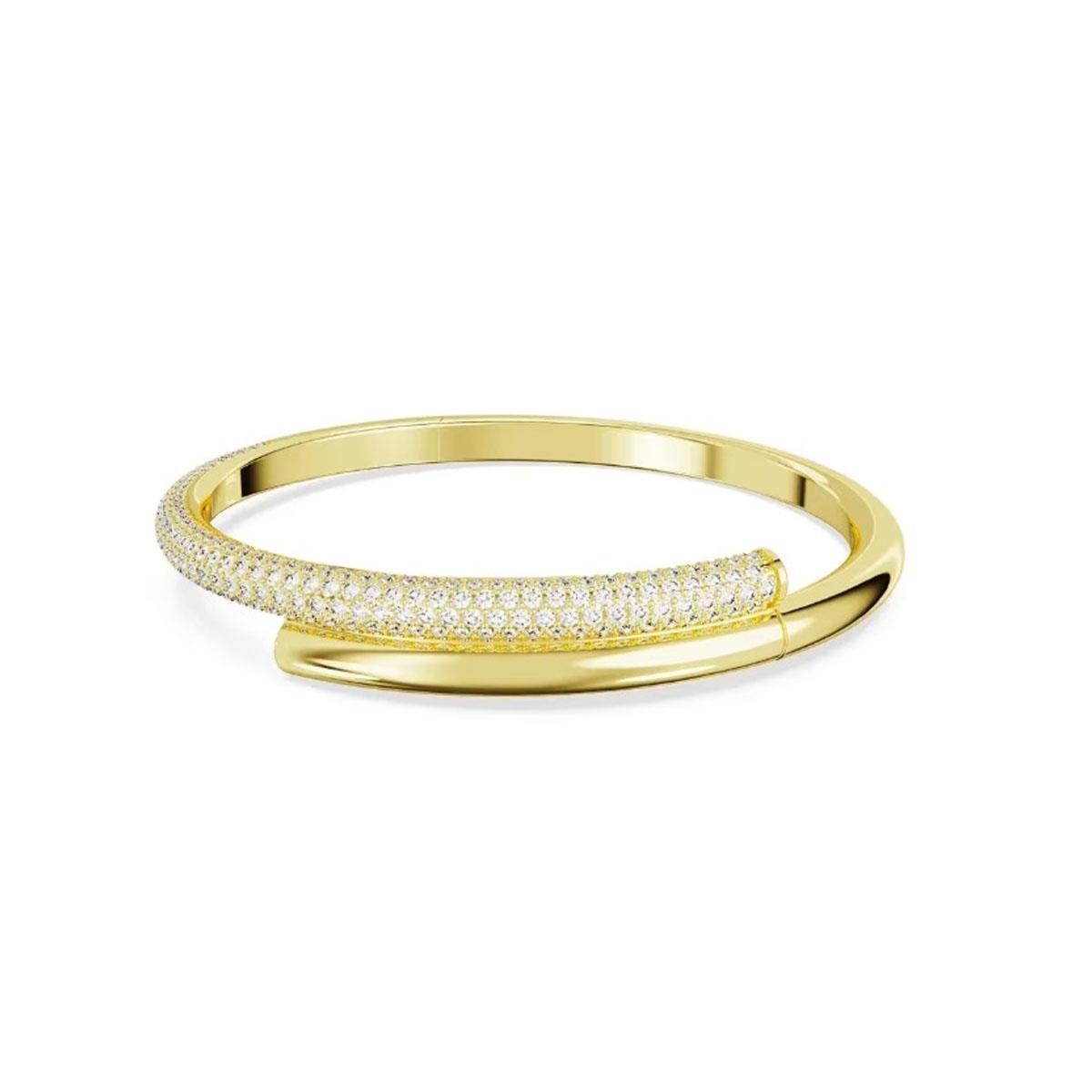 Gold Bangle Bracelet with Real Elements