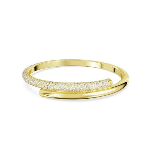 Gold Bangle Bracelet with Real Elements