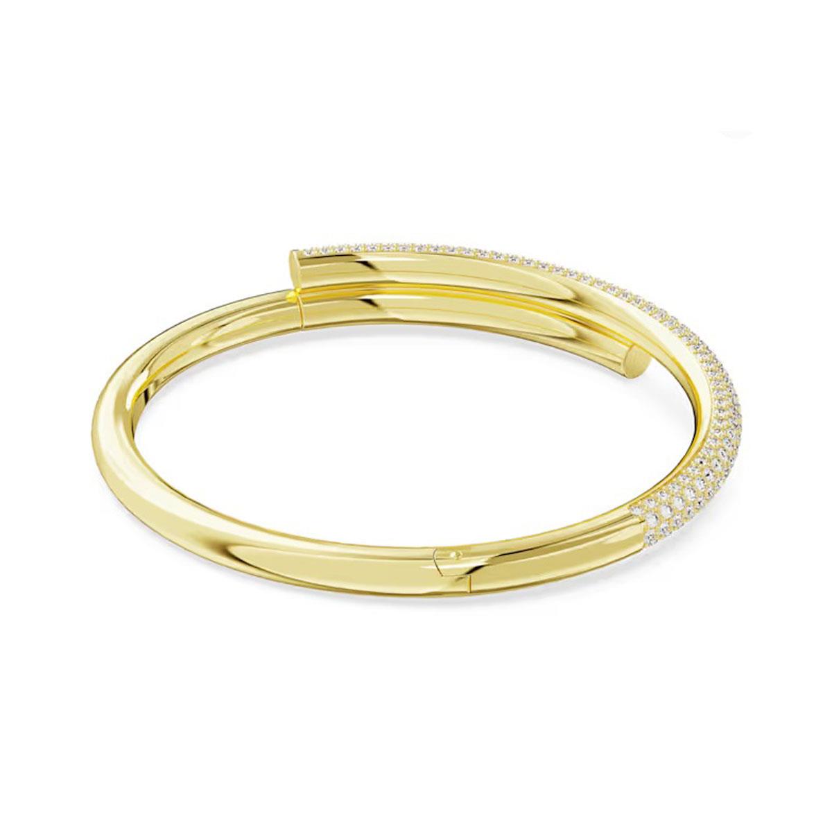 Gold Bangle Bracelet with Real Elements