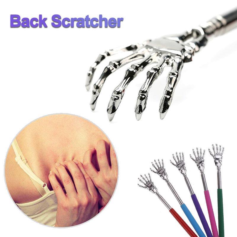 Skeleton Hand Back Scratcher with Long Reach Extendable Rubber Grip Arm