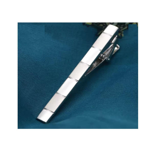 Mens Silver Tie Clip 6cm Classic Tie Bar Lightweight High Quality Gift Pouch