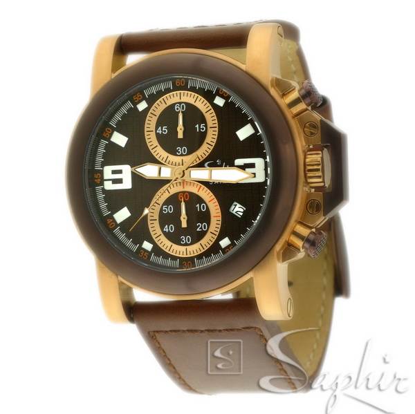 Premium Saphir Mens Brown Watch Warehouse Clearance - Crazy Price RRP £250 BNIB