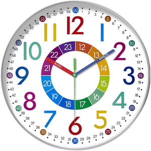 Charles William Childrens Easy Time Clock Quiet Movement 30cm Face High Quality Movement UK