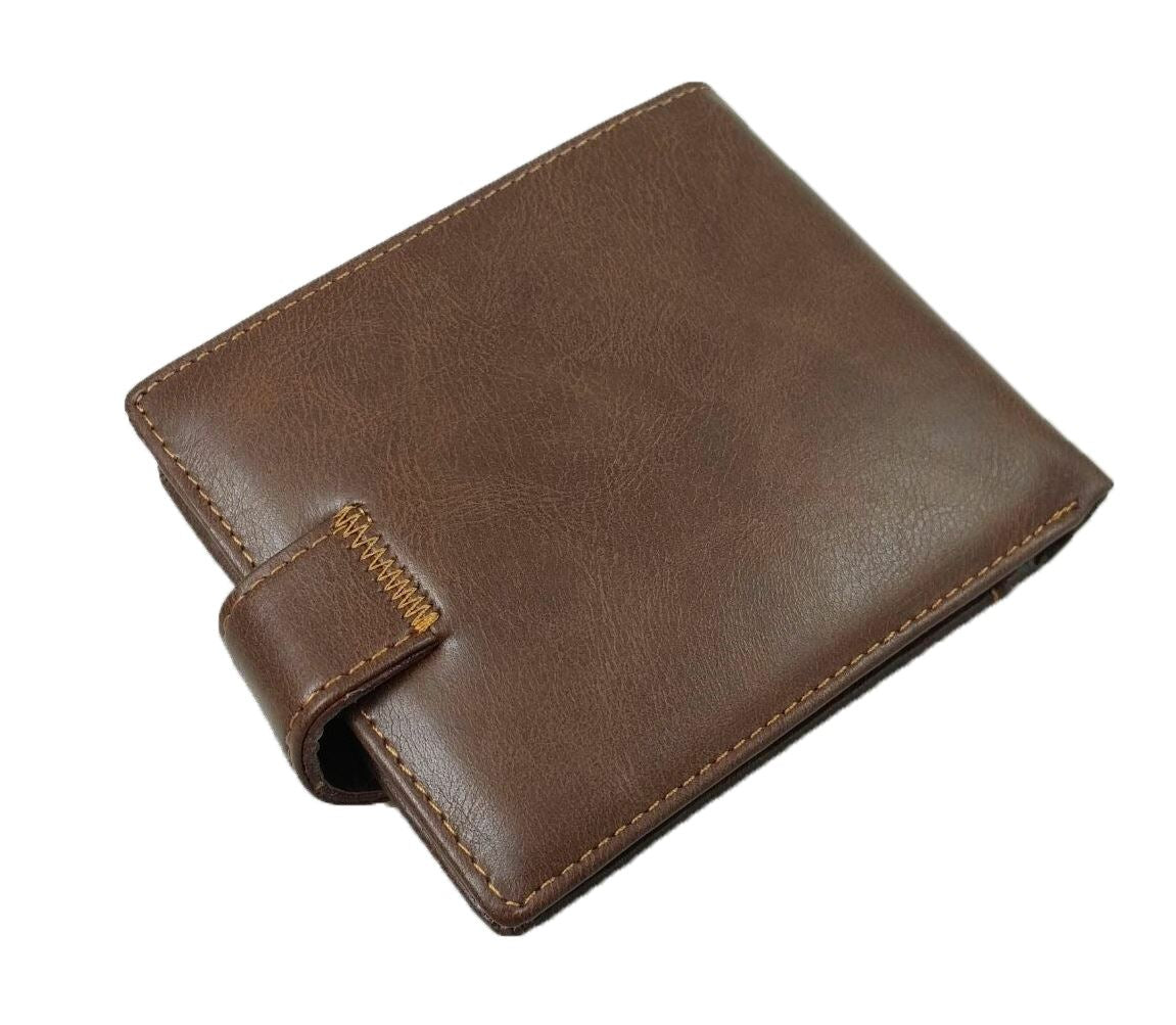 GENUINE Leather Wallet Mens Brown Money Purse ID Holder Perfect Gift Present