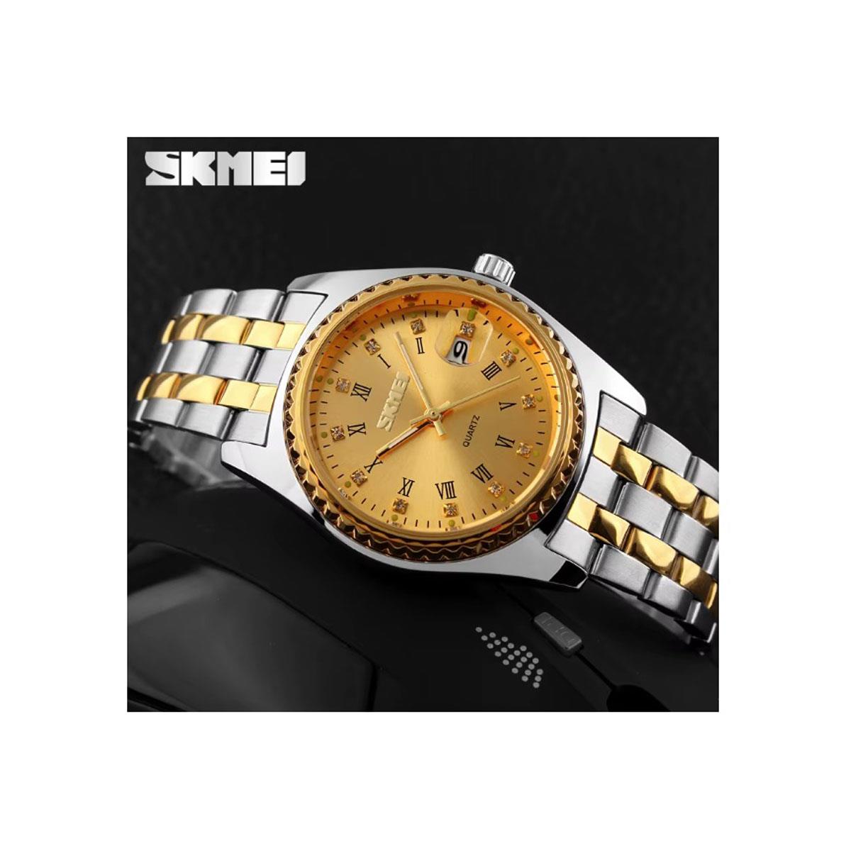 Ladies Gold Watch with Date Dial Skmei Brand