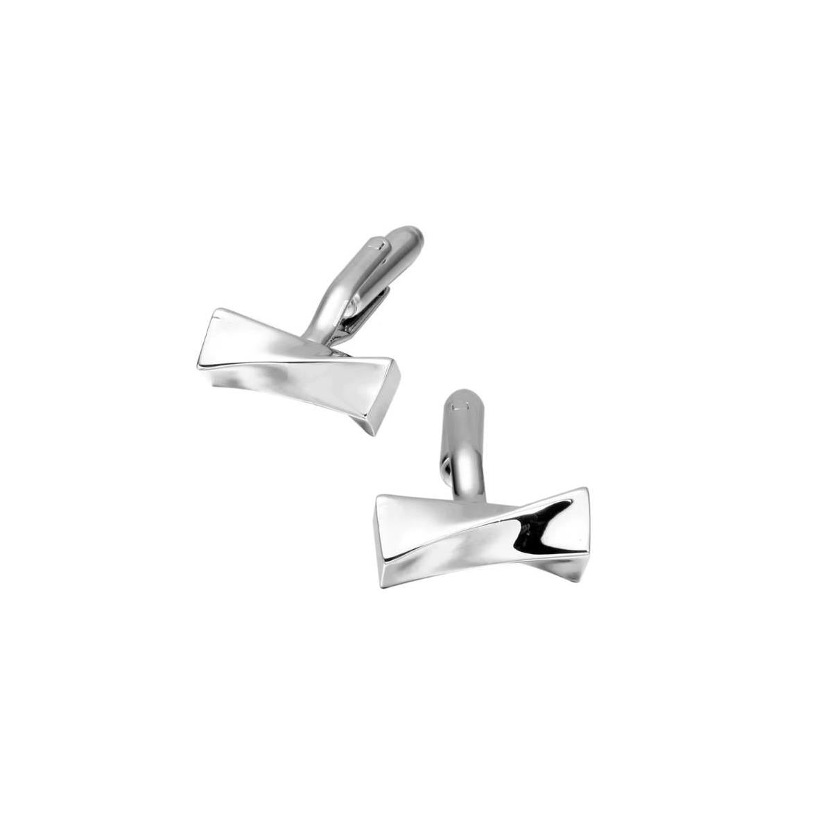 Silver Cufflinks with Unique Twist Design