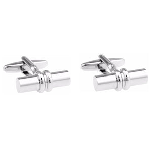 Charles William Elegant Silver Round Barrel Cufflinks
