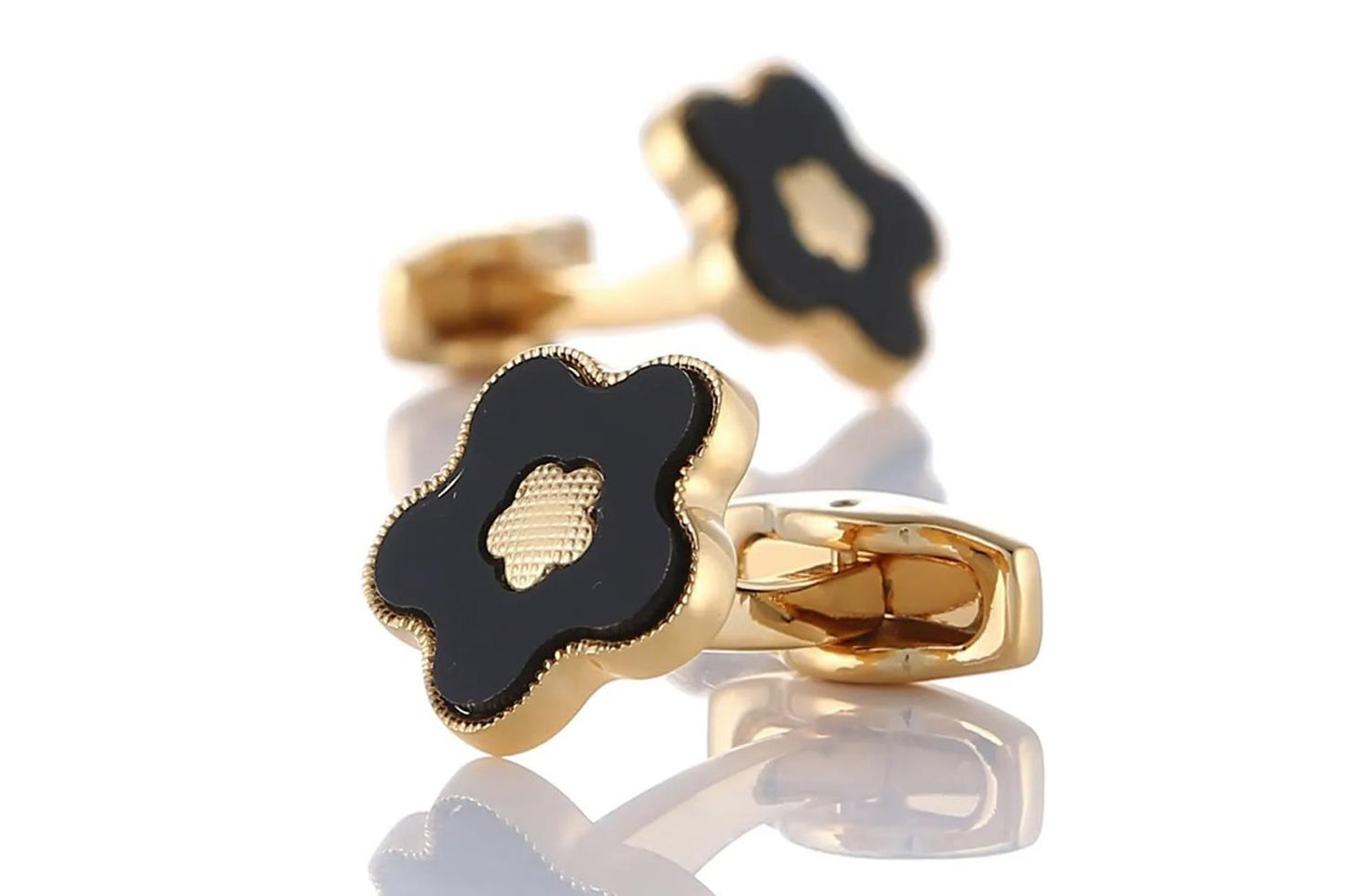 Luxury Gold Cufflinks Snowflake Flower Design Great Gift Elegant Present