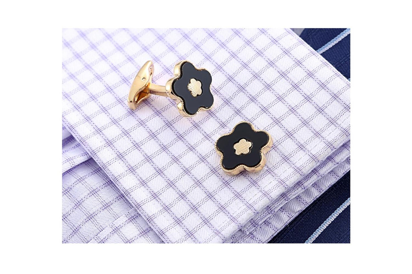 Luxury Gold Cufflinks Snowflake Flower Design Great Gift Elegant Present