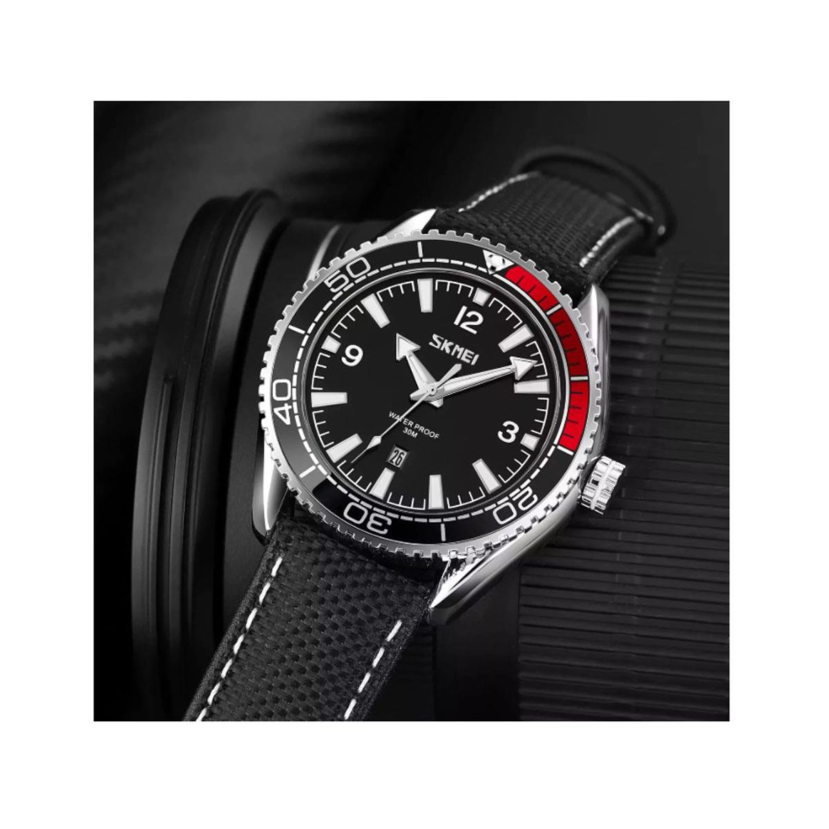 Clear Display Watch with Black Red Display and Date SK9291